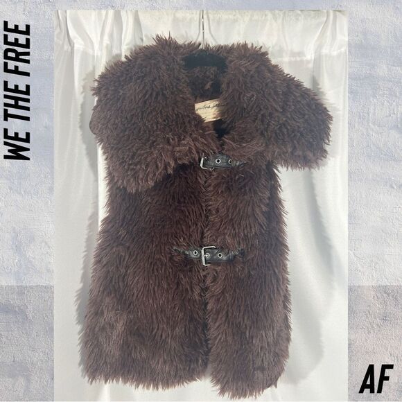 WE THE FREE PADDINGTON FAUX FUR VEST IN BROWN NEW XL - Picture 4 of 6